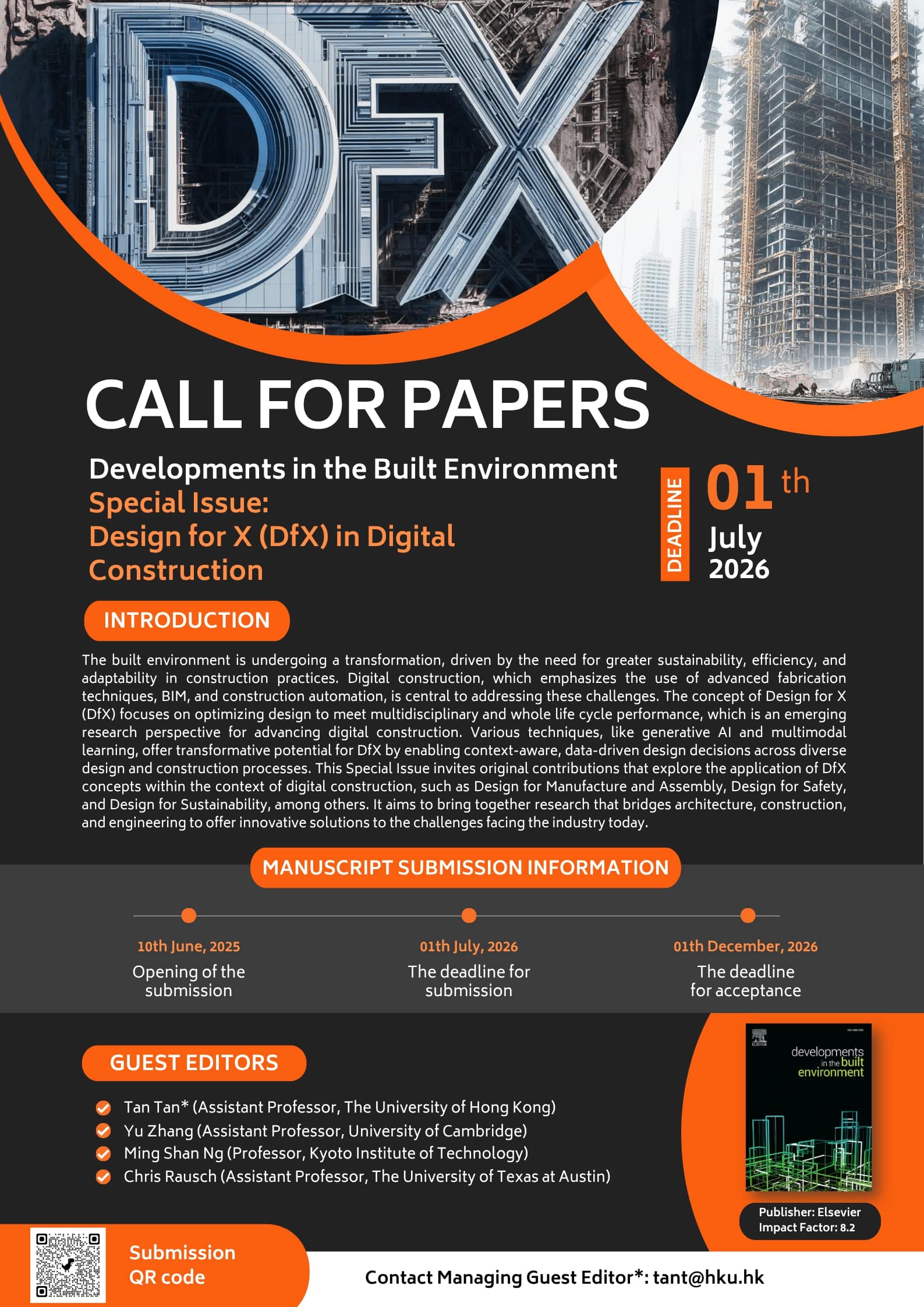 Poster for the Special Issue on Design for X in Digital Construction
